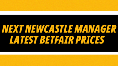 Image for Next Newcastle Manager Latest Betfair Prices
